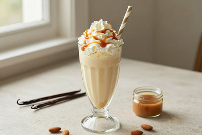 Almond Caramel Milkshake in a glass
