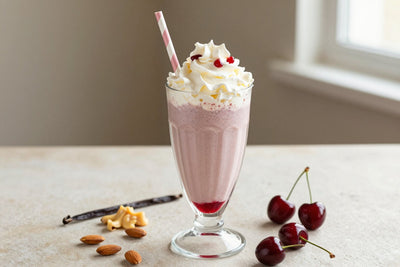 Almond Cherry Milkshake in a glass