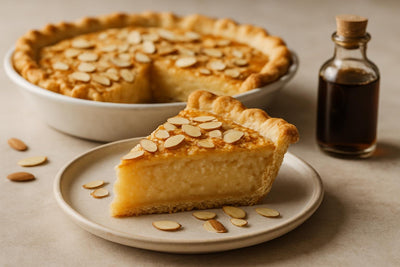 Slice of almond pie