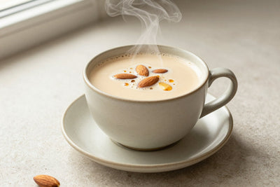 Almond Steamer in a ceramic mug