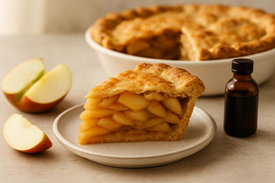 Slice of apple pear pie