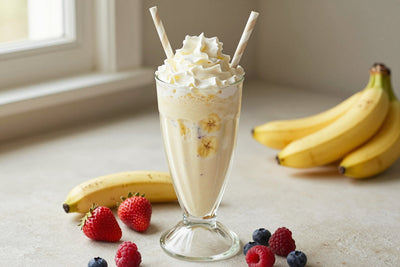 Banana Berry Milkshake in a glass