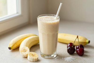 Banana Cherry Smoothie in a glass