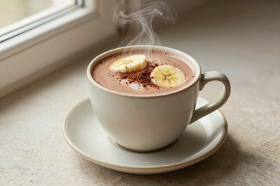 Banana Cocoa in a ceramic mug