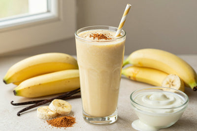 Banana Cream Pie Smoothie in a glass