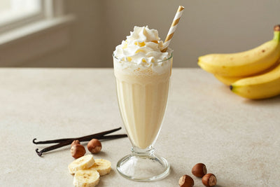 Banana Hazelnut Milkshake in a glass
