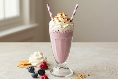 Berry Crisp Milkshake in a glass