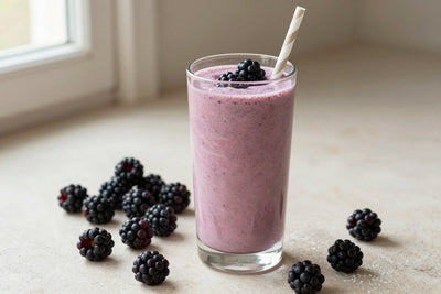Blackberry Greek Yogurt Smoothie in a glass
