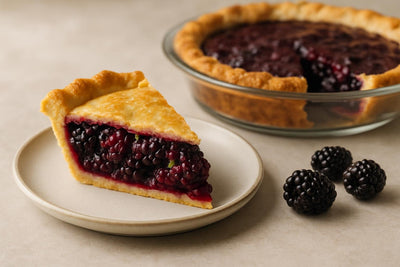Slice of blackberry lime pie
