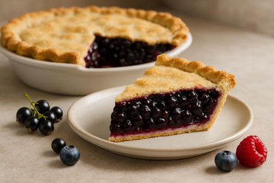 Slice of blackcurrant pie