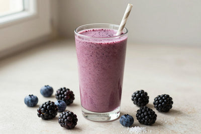 Blueberry Blackberry Smoothie in a glass
