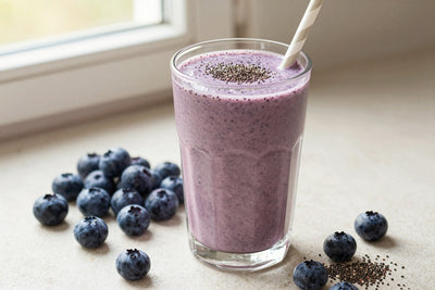 Blueberry Chia Smoothie in a glass