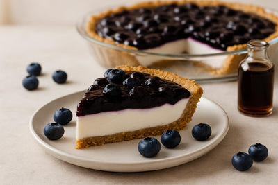 Slice of blueberry cream pie