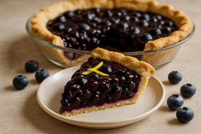 Slice of blueberry lemon pie