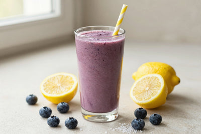 Blueberry Lemon Spring Smoothie in a glass
