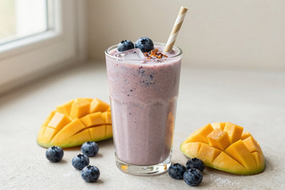Blueberry Mango Smoothie in a glass