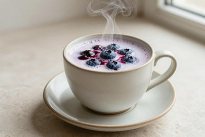 Blueberry Milk in a ceramic mug