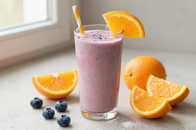 Blueberry Orange Smoothie in a glass