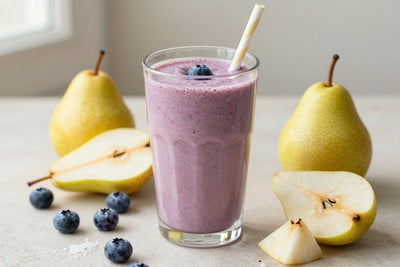 Blueberry Pear Smoothie in a glass
