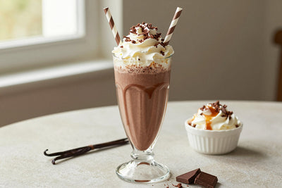 Butterscotch Chocolate Milkshake in a glass