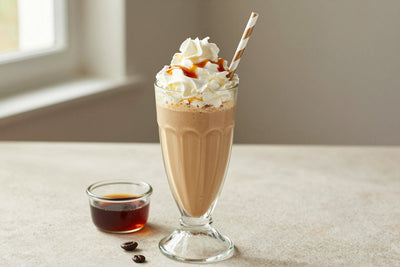 Butterscotch Coffee Milkshake in a glass