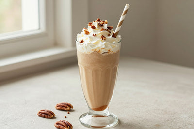 Butterscotch Pecan Milkshake in a glass