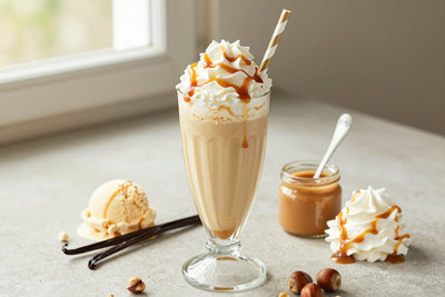 Caramel Hazelnut Milkshake in a glass