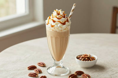 Caramel Pecan Milkshake in a glass