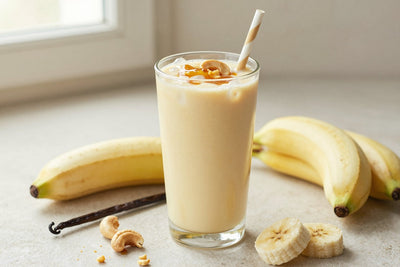 Cashew Butter Vanilla Smoothie in a glass