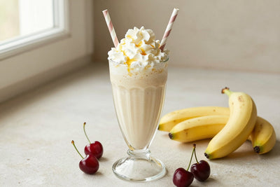 Cherry Banana Milkshake in a glass