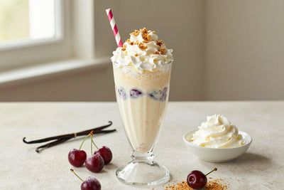 Cherry Cobbler Milkshake in a glass