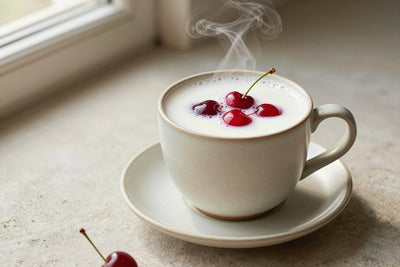 Cherry Milk in a ceramic mug