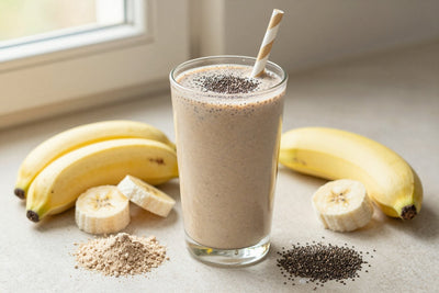 Chia Berry Protein Smoothie in a glass