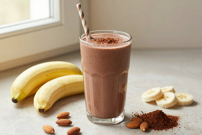 Chocolate Almond Protein Smoothie in a glass
