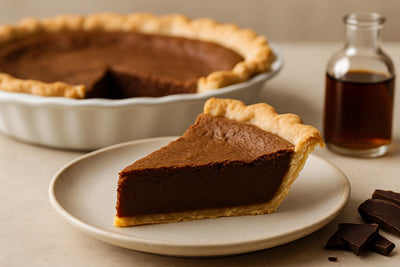 Slice of chocolate chess pie