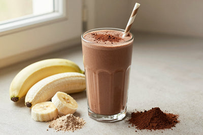 Chocolate Coffee Protein Smoothie in a glass