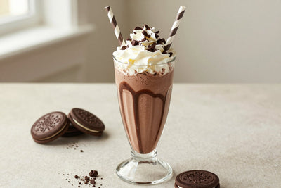 Chocolate Cookies & Cream Milkshake in a glass
