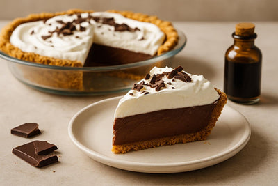 Slice of chocolate cream pie