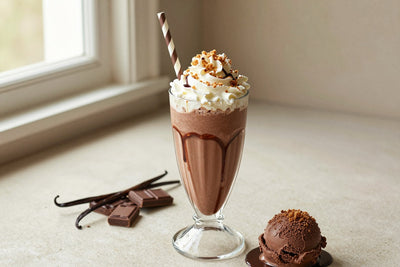 Chocolate Cream Pie Milkshake in a glass