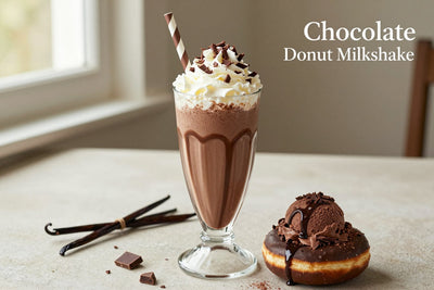 Chocolate Donut Milkshake in a glass