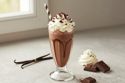 Chocolate Ganache Milkshake in a glass