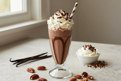 Chocolate Nut Medley Milkshake in a glass