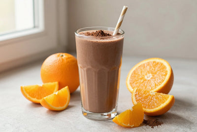 Chocolate Orange Holiday Smoothie in a glass