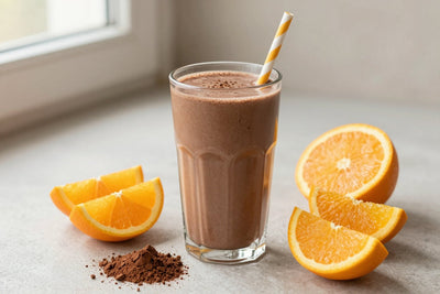 Chocolate Orange Protein Smoothie in a glass