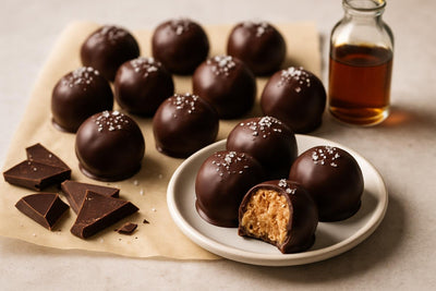 Homemade chocolate peanut butter balls