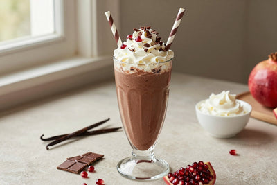 Chocolate Pomegranate Milkshake in a glass