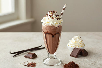 Chocolate Pudding Milkshake in a glass