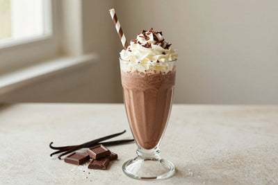 Chocolate Sea Salt Milkshake in a glass