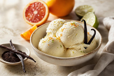 Citrus vanilla ice cream made with Mexican vanilla
