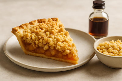 Slice of pie with classic butter streusel